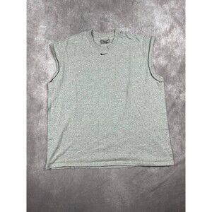VINTAGE Nike Shirt Adult XL Grey Center Swoosh Sleeveless Y2K Gym Running Men's